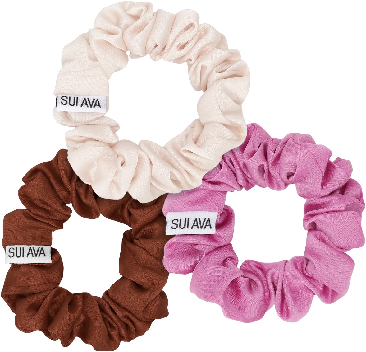 3pack Ruched Ribbon Scrunchies